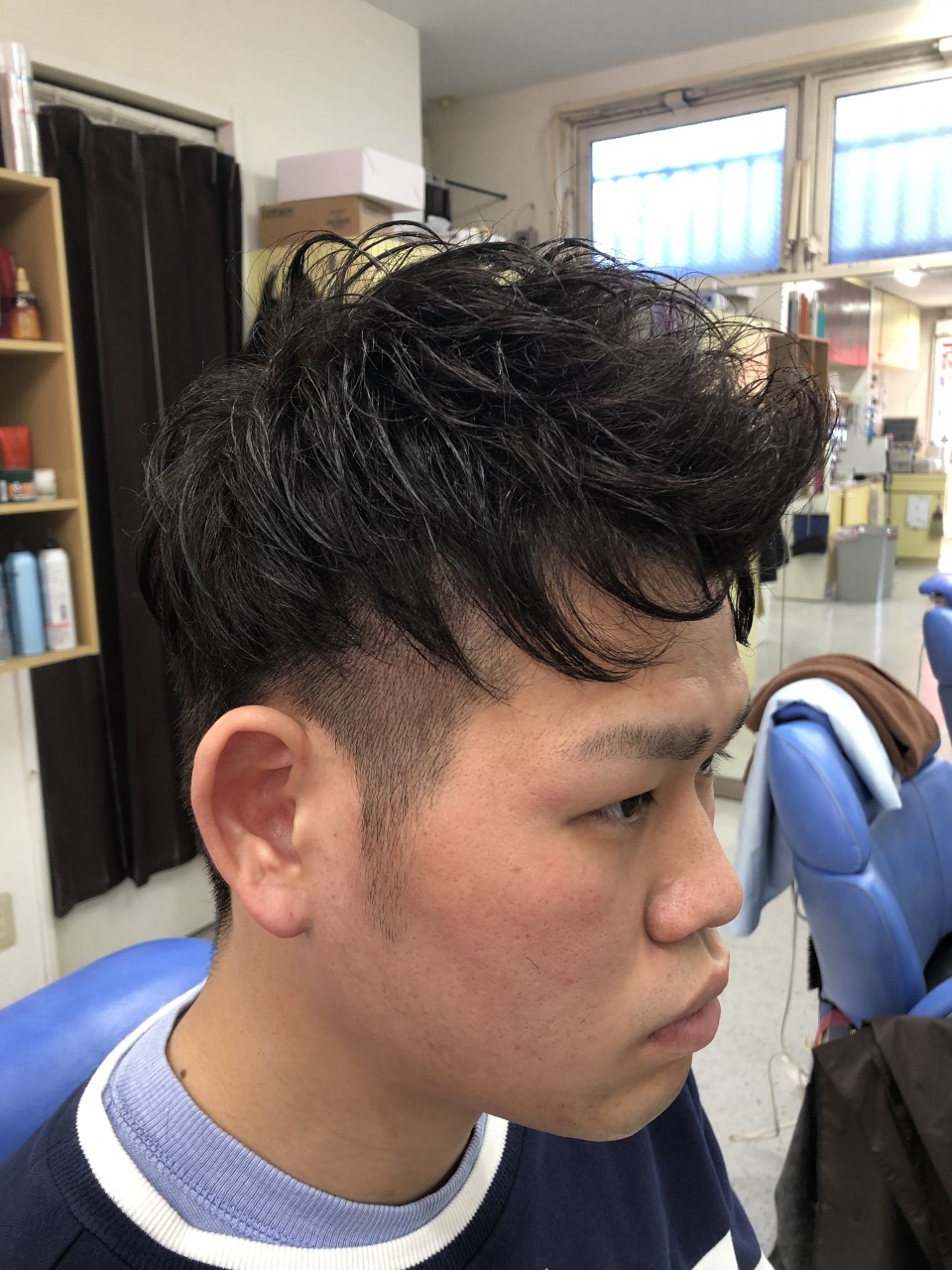 ツーブロックアップバング 来店したお客様のヘアスタイル The Barber Eroica 東浦和店 P5台あり